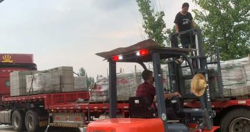 菏泽 黄金麻冰裂纹，地铺石装车