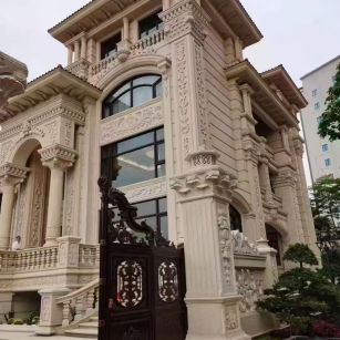 菏泽 黄金麻花岗岩别墅外墙干挂效果展示