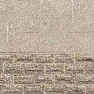 菏泽 黄金麻自然面蘑菇石配荔枝面干挂