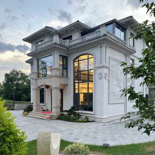 菏泽 白麻花岗岩私人别墅干挂石材豪华定制