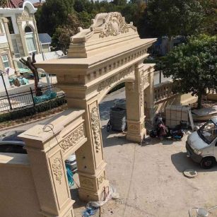 菏泽 黄金麻荔枝面花岗岩别墅门楼