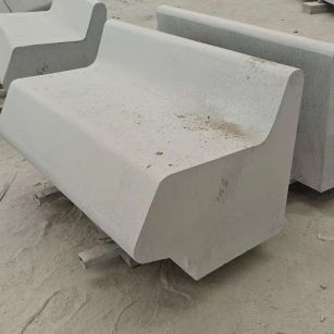 菏泽 芝麻白花岗岩异形坐凳，石凳