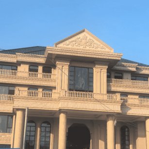 菏泽黄金麻别墅外墙干挂石材效果示例