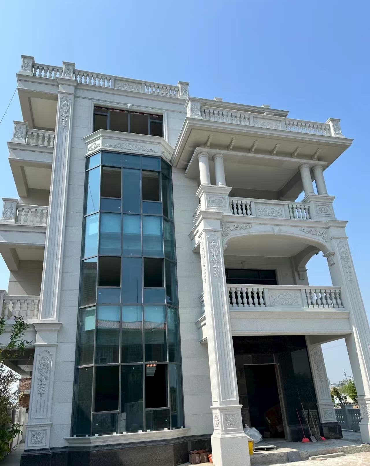 菏泽 白麻花岗岩别墅外墙干挂效果展示