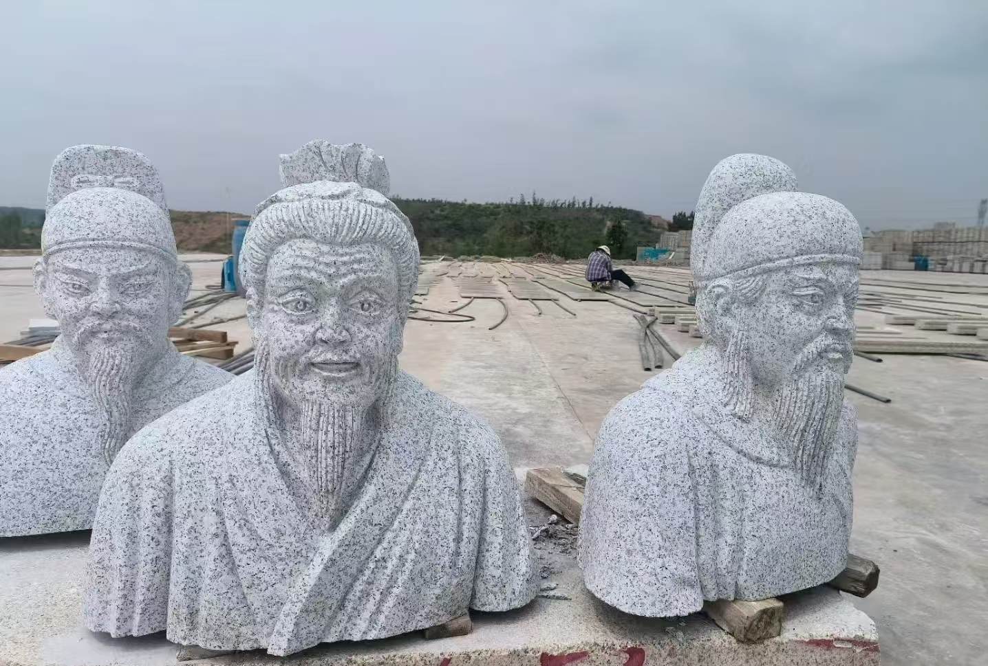 菏泽 白麻花岗岩石材人物立体雕刻