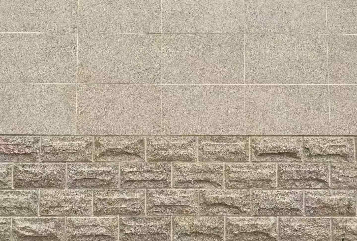 菏泽 黄金麻自然面蘑菇石配荔枝面干挂