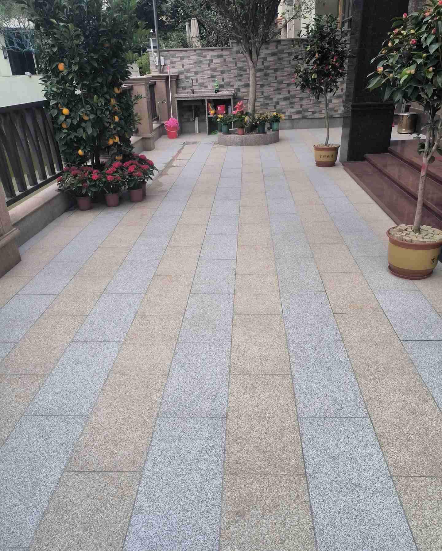 菏泽 黄金麻白麻荔枝面庭院铺装展示